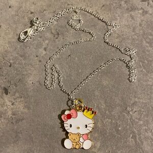Hello Kitty Pink Teddy Charm Necklace